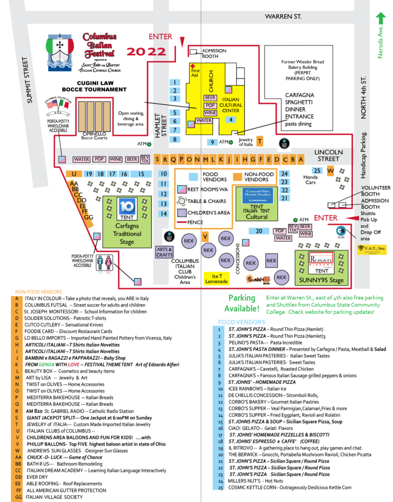 Festival Map The Columbus Italian Festival